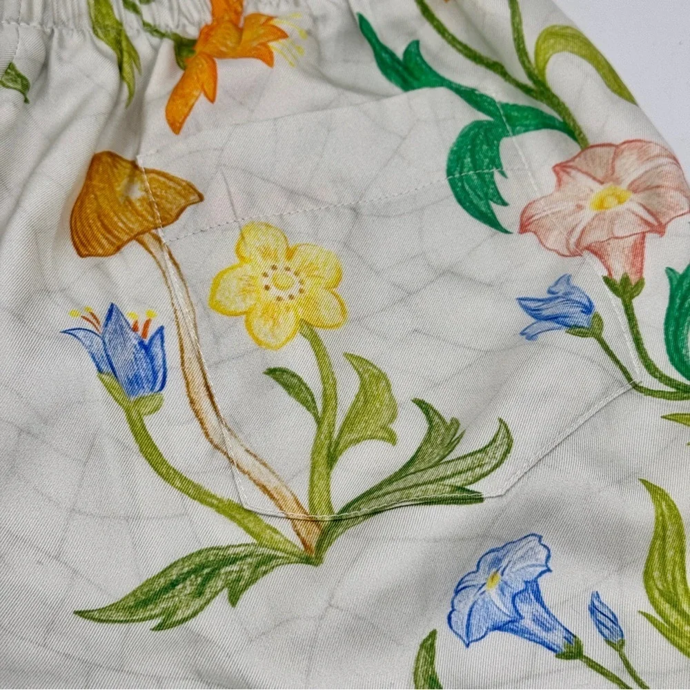 NWT Casablanca Paris Silk Women’s Shorts in L'Arche Fleurie Floral Whimsical NEW